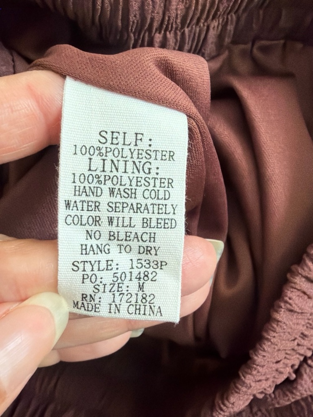 in february Chocolate Brown Textured Wide Leg Palazzo Pants Lined Pockets M NWT - Picture 5 of 6